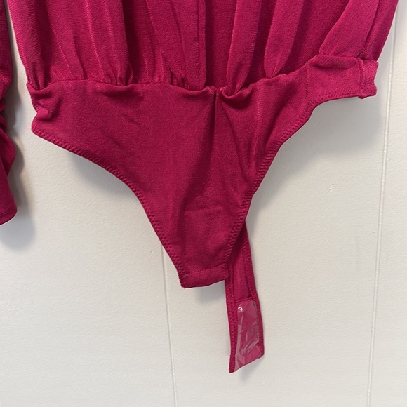 NWOT Free People Intimately Pink Long Sleeve Bodysuit Size Small - Picture 3 of 9